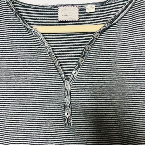 Anthropologie Postage Stamp Gray White Stripe Tank - Picture 4 of 11